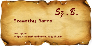 Szemethy Barna névjegykártya